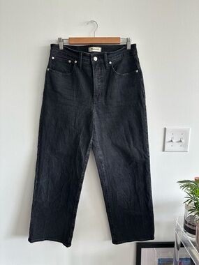 Madewell The Perfect Vintage Wide Leg Black Jeans Size 29P